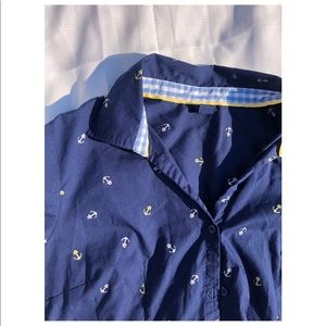Blue Nautical Button Up